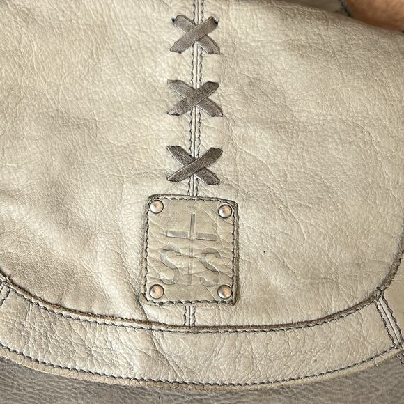 STS Ranch Daydreamer Crossbody Bag Fringe Green Gray Leather Western Rodeo Folk - Picture 13 of 16